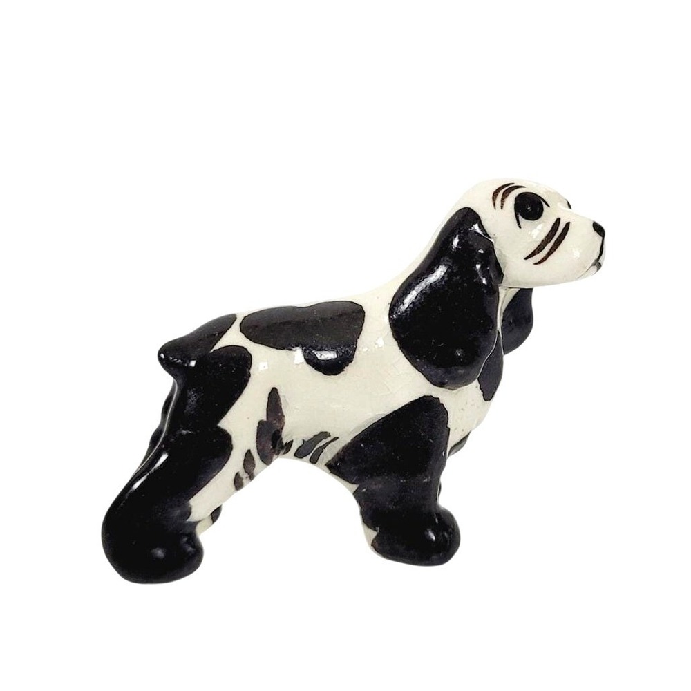 Vintage 50s Hagen-Renaker Miniature Cocker Spaniel Dog Figurine black white A-98
